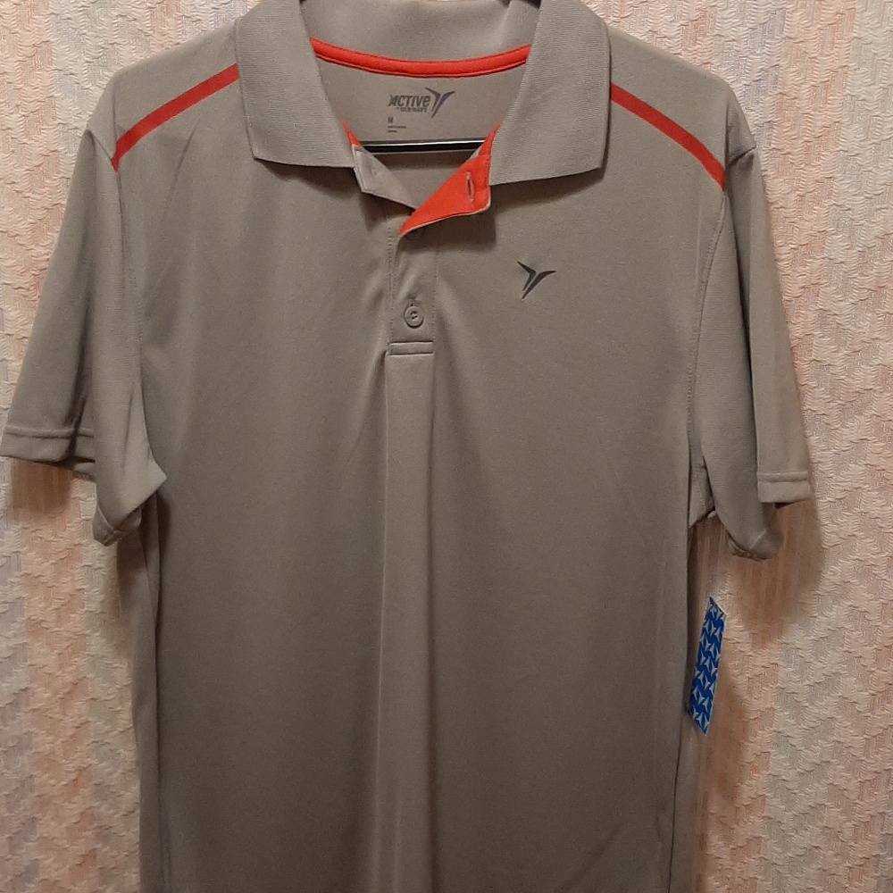 NWT Old Navy Active Mens Grey Golf Polo Size Medium
